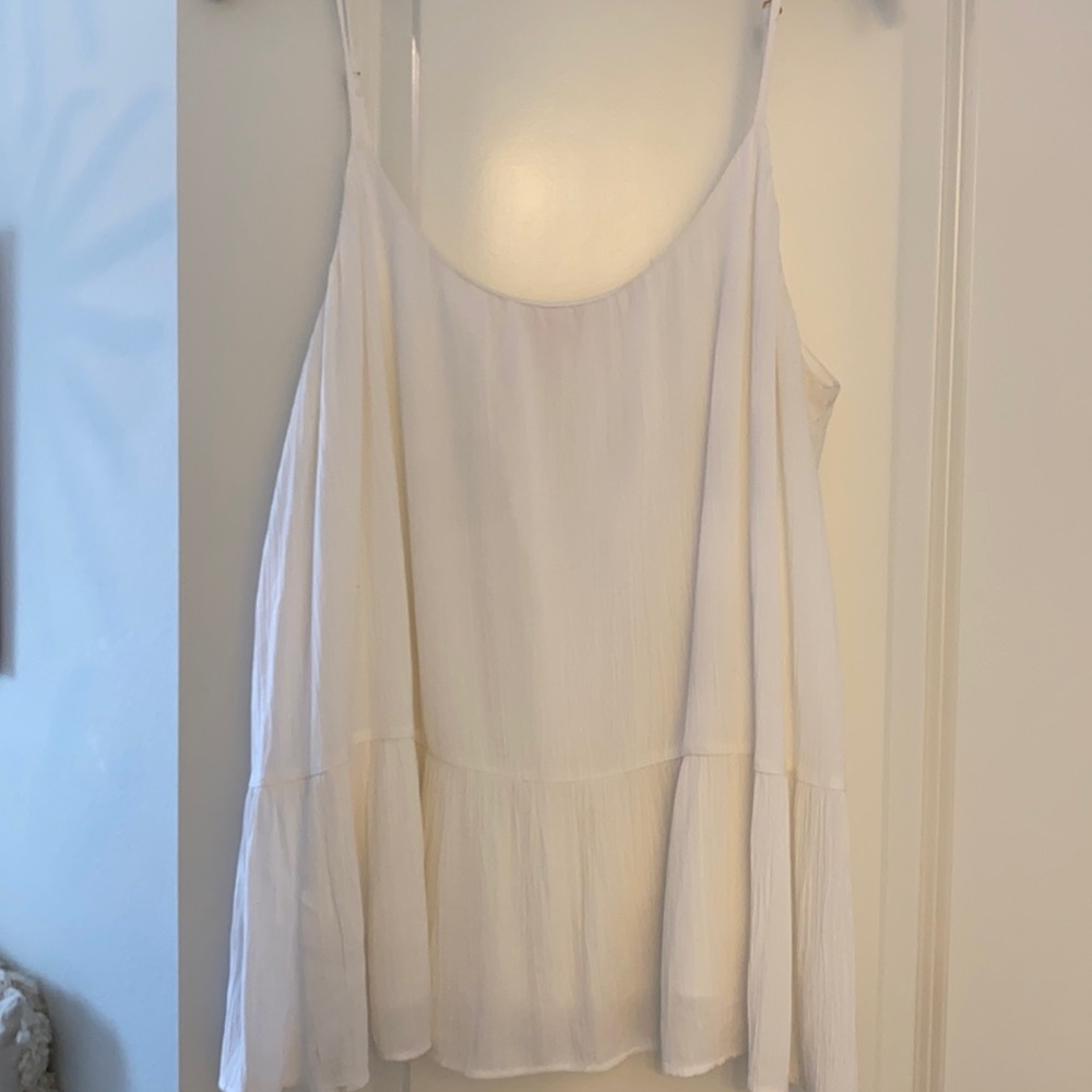 Lilly Pulitzer White Peplum Spaghetti Strap Top